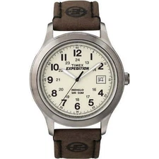 Timex T49870 Men's Expedition Brown Leather Indiglo Watch