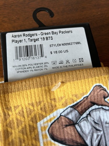 AARON RODGERS GREEN BAY PACKERS NFL men's SOCKS Size M/L - Picture 4 of 5