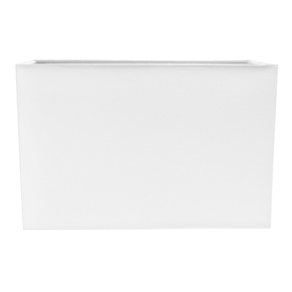 Contemporary and Stylish White Linen Fabric Rectangular Lamp Shade by Happy H...