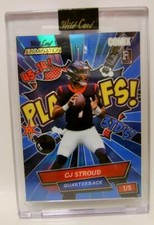 CJ STROUD RC #1 /5 COMIX PLAYOFFS FOOTBALL WILD CARD ALUMINATION 2023