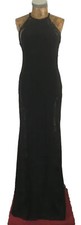 NIGHTWAY HALTER DRESS 6 BLACK NUDE Lace Stretchy Maxi Long Occasion NEW BNWT