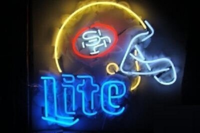 US STOCK Miller Lite Beer San Francisco 49ers Helmet 20''x16'' Neon Sign Lamp Xmas
