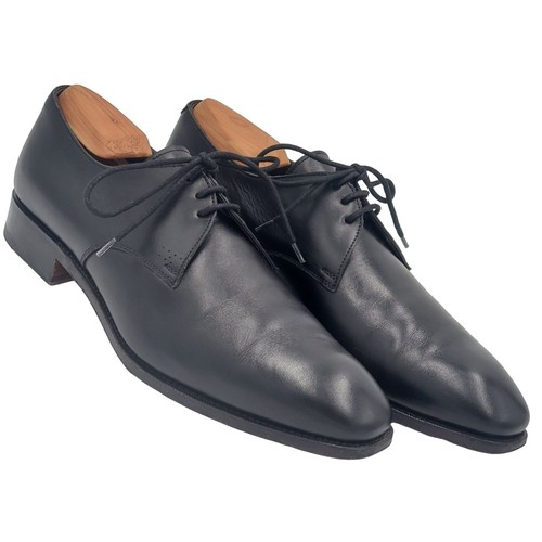 Carmina Shoemaker Luxury Dress Shoes Mens 8 Black Calf All Leather Derby Oxfords - 第 11/15 張圖片
