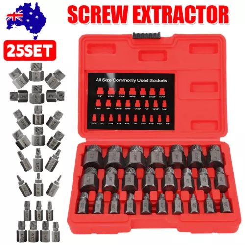 25x Screw Extractor Multi-Spline Easy Out Broken Bolt Remover Auto Tool Hex Head - Picture 1 of 22