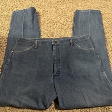 Wrangler Men's 13MWZ Cowboy Cut Original Fit Jeans Blue 40x34 Cotton Vintage USA