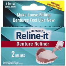 Dentemp Denture Reline Kit to Refit and Tighten Dentures for Both Upper & Low...