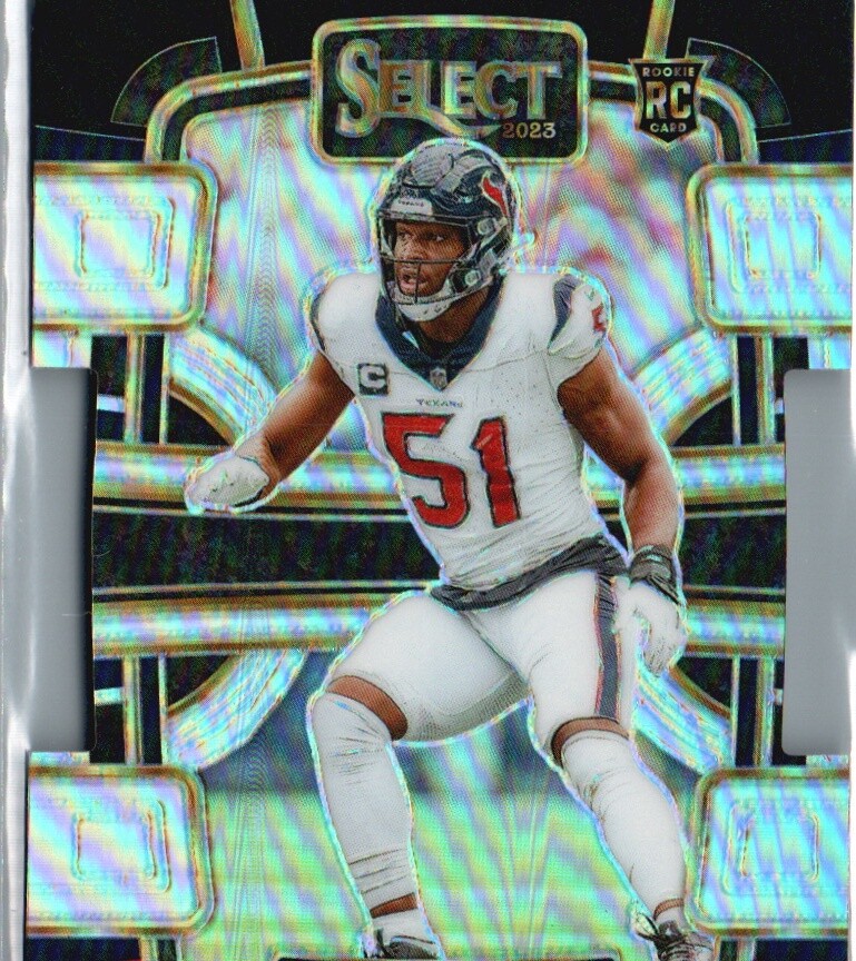 2023 Panini Select #40 Will Anderson Jr. Black and Red Prizms Die Cuts