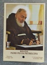 Santino con reliquia BEATO PADRE Pio da Pietralcina CON BOLLINO DEI CAPPUCCINI 