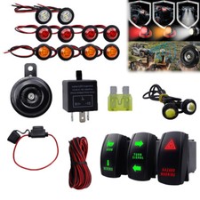 Turn Signal Kit Street Legal LED Light Horn w/ Rocker Switch For ATV UTV SXS