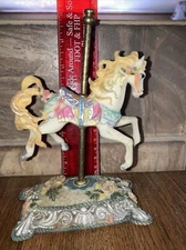 Carousel horse, Flowers multicolor 6 1/2" Tall / Base 4"