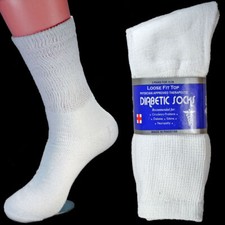 12 Pairs Men's Health Circulatory Diabetic Cotton crew socks 9-11 10-13 13-15