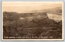 Rowena Loops, Columbia River HWY, Oregon RPPC Postcard