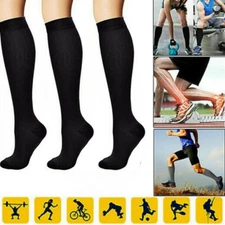 3 Pack Bamboo Compression Socks (10-20mmHg) Moisture Wicking Support Stocking