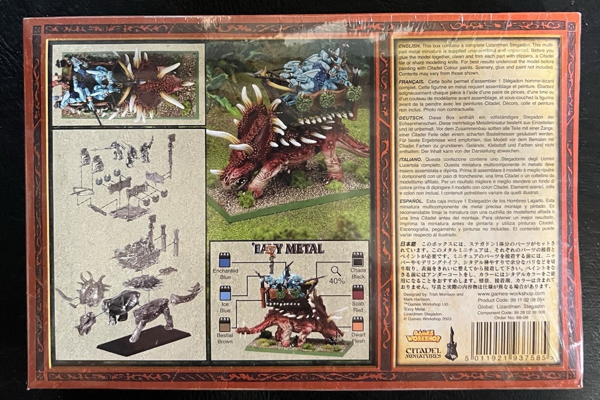 SF・ファンタジー・ホラー Warhammer Lizardmen Stegadon Warhammer Lizardmen Stegadon (2003) Sealed NIB OOP Metal