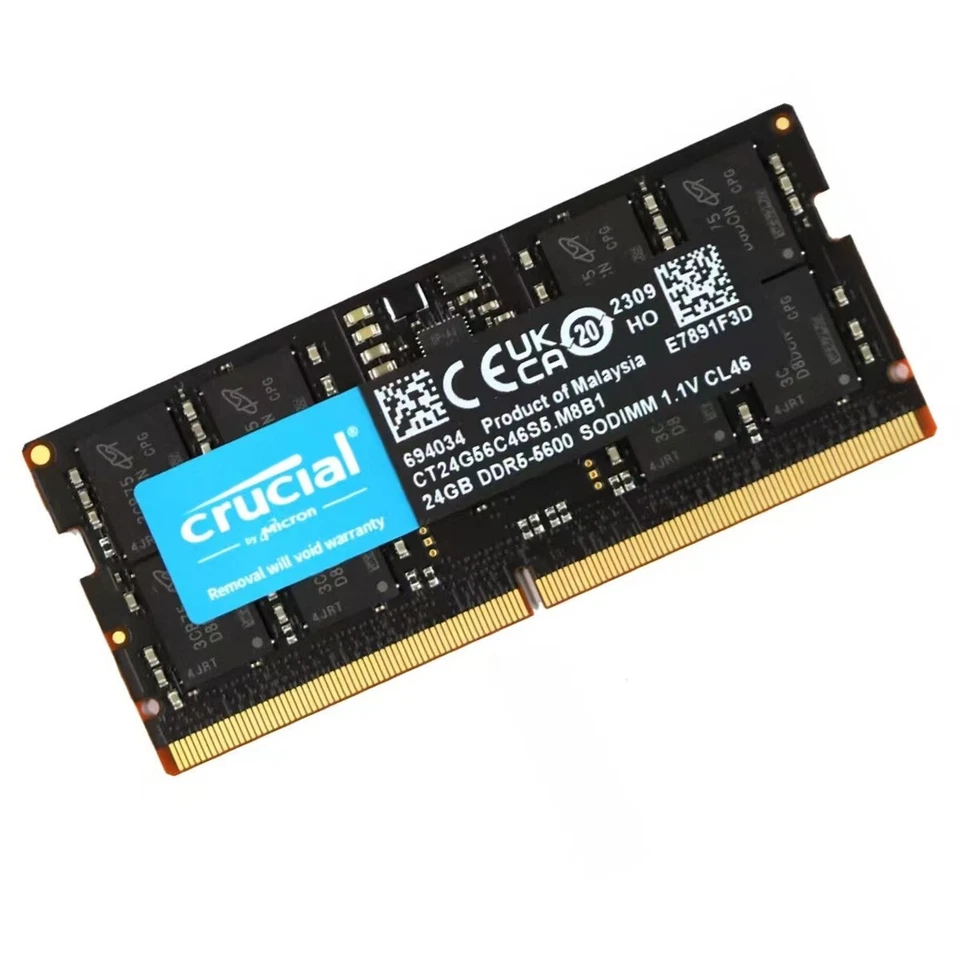 New Crucial 24GB DDR5 5600MHZ PC5-44800 Laptop SODIMM Memory Ram CT24G56C46S5 - Image 2 of 4