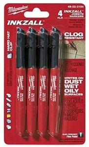 Milwaukee Inkzall 48-22-3100 Jobsite Pine Point Black Marker 4 Pack