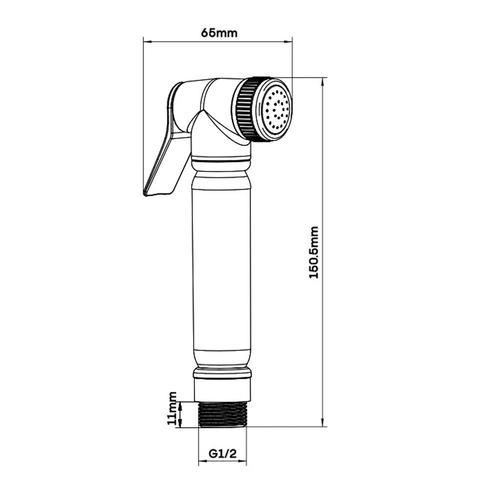 Evekare Brass Bathroom Shower Hose Bidet Water Spraying Hand Piece Nozzle Chrome - image 2 of 3
