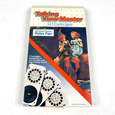 Talking View-Master Cartridges 3-D Walt Disney Peter Pan Cartoon Vintage 4417
