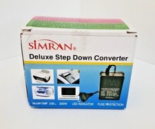 Simran SMF-200 Watt Deluxe Step Down Voltage Converter Int'l Travel AC 220V/240V