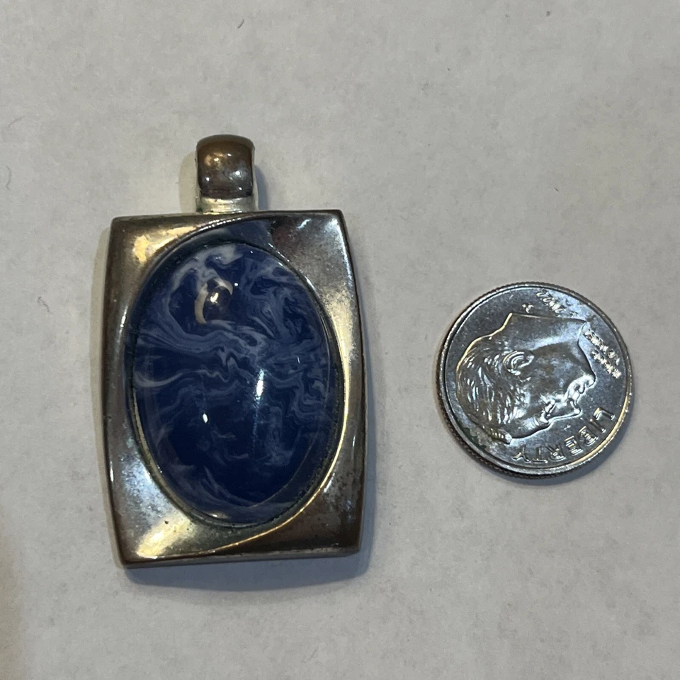 Kenneth Cole Silver Plated Pendant Blue Stone - Image 3 of 3