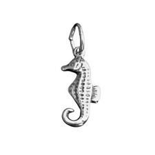 925 Sterling Silver SEAHORSE Charm 12mm (charm, pendant, wholesale finding)