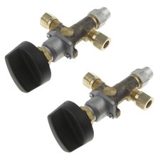 2 x 8mm HILO VALVES COMPRESSION OFFSET CATERING EQUIPMENT GAS CONTROL TAP VALVE