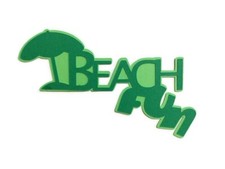 Beach Fun Cardstock Words with Backgrounds Die Cuts Scrapbook Cards 6 Pieces