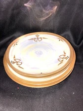 Czechoslovakia Lusterware Mixed Lot Of 4 Plates Iridescent Oyster Shell Gold Rim