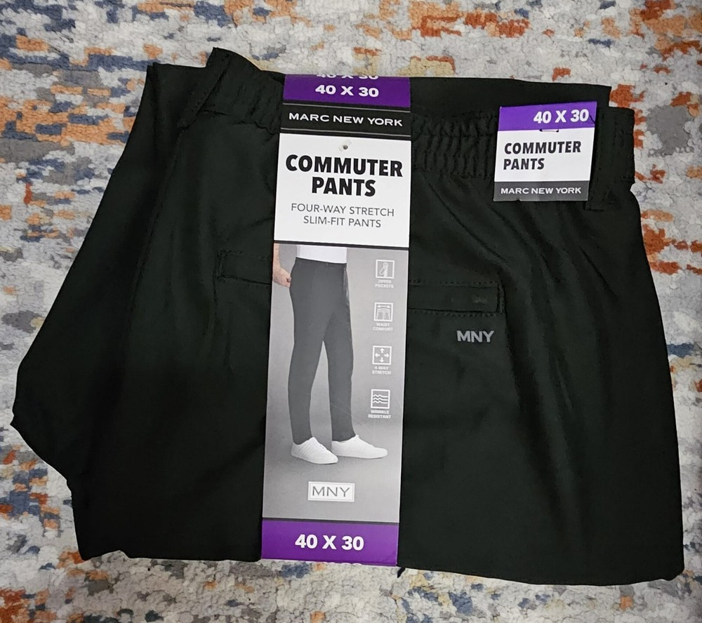 Marc New York Men’s Commuter Pant Slim Fit 4 Way Stretch BLACK,GRAY,Blue