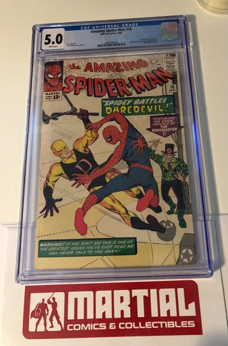 1st Daredevil cross over in Amazing Spider-man #16 comic CGC 5.0