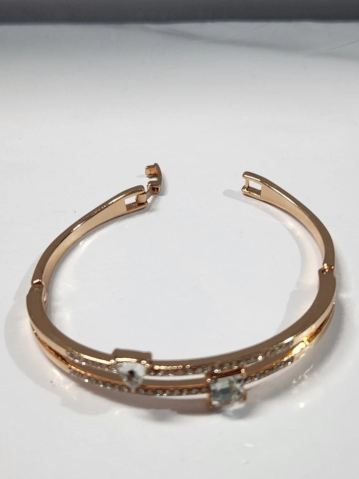 BRACELET Gold filled 8/10mm Geometrical diamond cut LUXURY bangle 7cms UK/S - Image 2 of 4