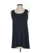 H By Halston Women Black Sleeveless T-Shirt XXS