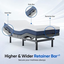 Upgraded Power Base Adjustable Bed Frame Wireless Remote Dual Motor Twin XL