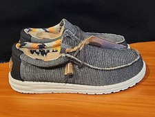 Hey Dude Mens Wally Eco Shoes Sz 8 Sox Charcoal Slip On Round Toe Sneaker