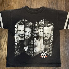 2015 WWE Kids T-Shirt; Youth Size Small; Rollins Reigns Cena Ryback; Wrestling