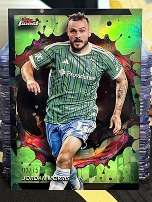 2024 Topps Finest MLS Jordan Morris #240 Rare Neon Green Refractor /75