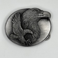 1990 Siskiyou Buckle Co. - Pewter Bald Eagle Belt Buckle X-89 - Made In USA