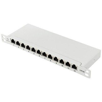 Renkforce RF-4996628 12 Port Patch-Panel 254 mm (10'') CAT 6a 0.5 HE Grau Best...