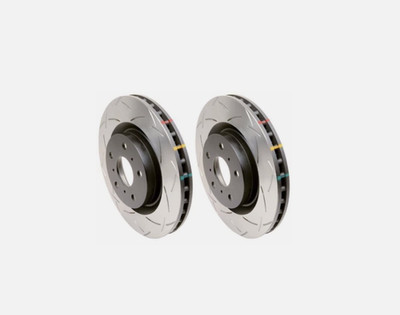 DBA REAR SLOTTED BRAKE ROTORS PAIR SET T3 4000 FOR 2008-2017 SUBARU STI