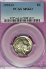 1935 D PCGS MS64+ BUFFALO NICKEL #B52298