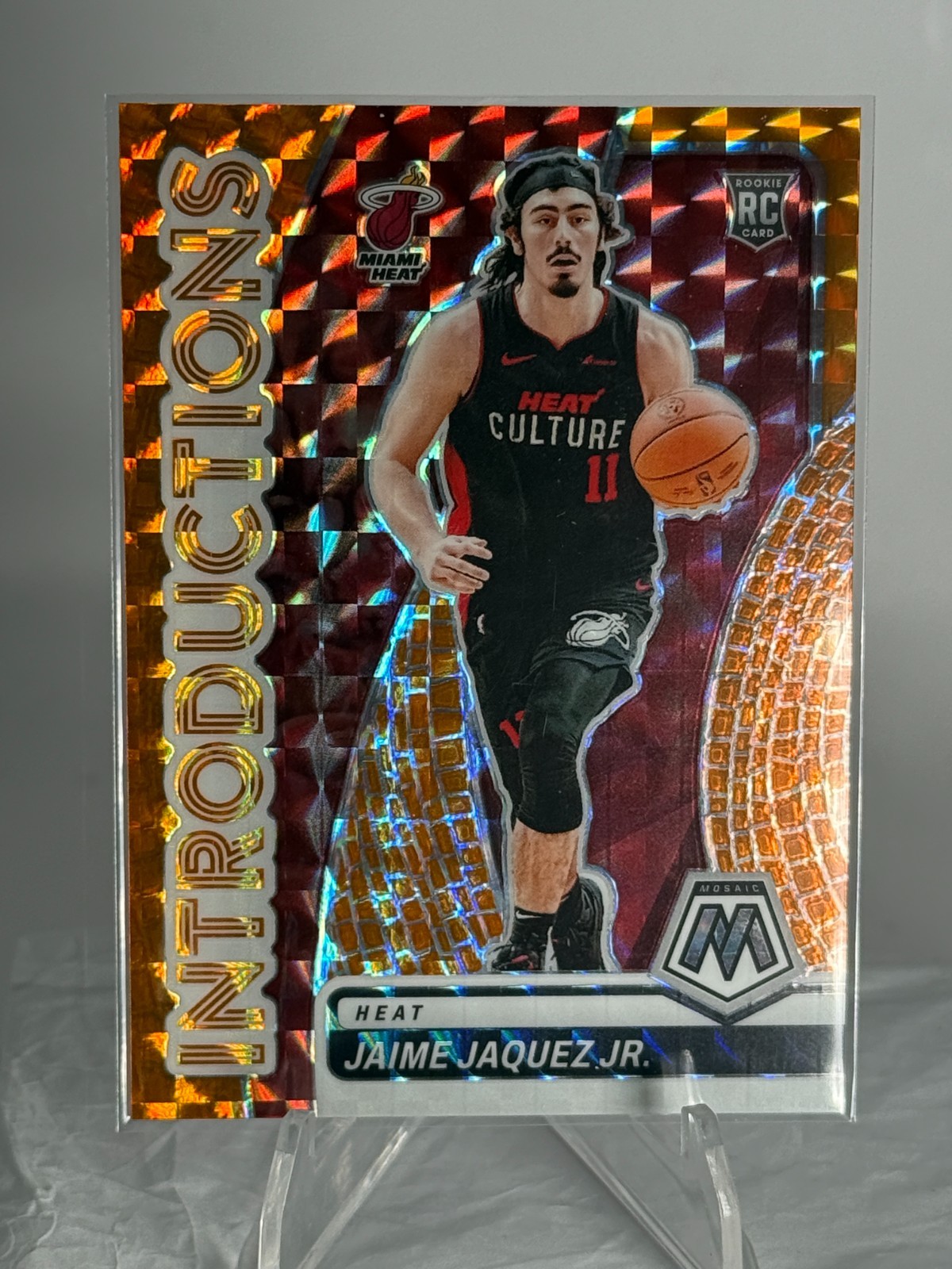 2023-24 Panini Mosaic Jaime Jaquez Jr. Orange /49 RC Introductions #17 SP
