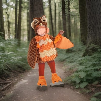 Toddler Owl Bird Plush Soft Cute Little Kid s Complete Head, Body, Feet Costume