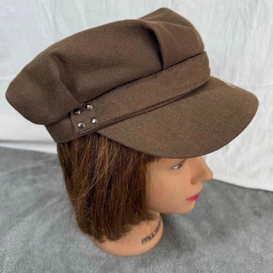 Harley-Davidson Women Brown Newsboy Fiddler Cap Hat Embroidered Logo Cotton Y2K - Image 3 of 4