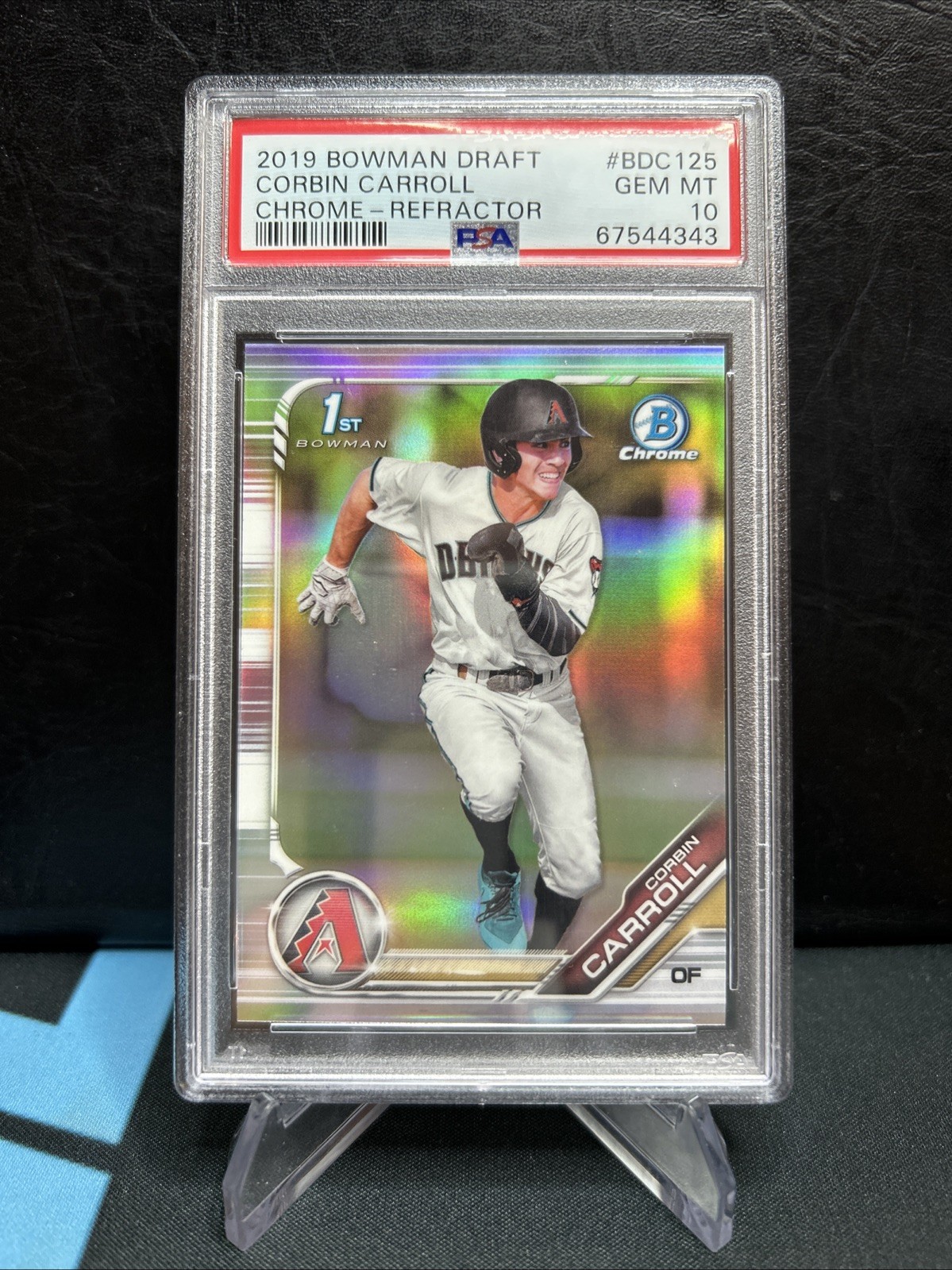 CORBIN CARROLL 2019 1st Bowman Draft Chrome Refractor Rookie RC #BDC-125 PSA 10