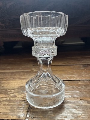 BÖHMISCHER KRISTALL Kerzenhalter mit mattiertem Blatt Design