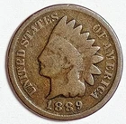 Indian Head Penny Lot of "1" VERY NICE 1889 GOOD OR BETTER°$ FREE SHIPPING $#120