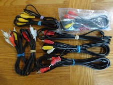 Lot of 8 RCA Composite Audio Video AV A/V Cables Yellow Red White Black Cords