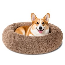 Dog Calming Bed for Small-Large Dogs - Round Donut Washable Anti-Slip Pet Soothi