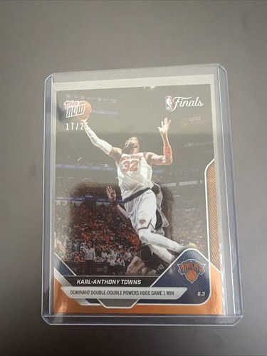 Karl-Anthony Towns 2025-26 NBA Finals Topps NOW #327 17/25 NY Knicks Color Match