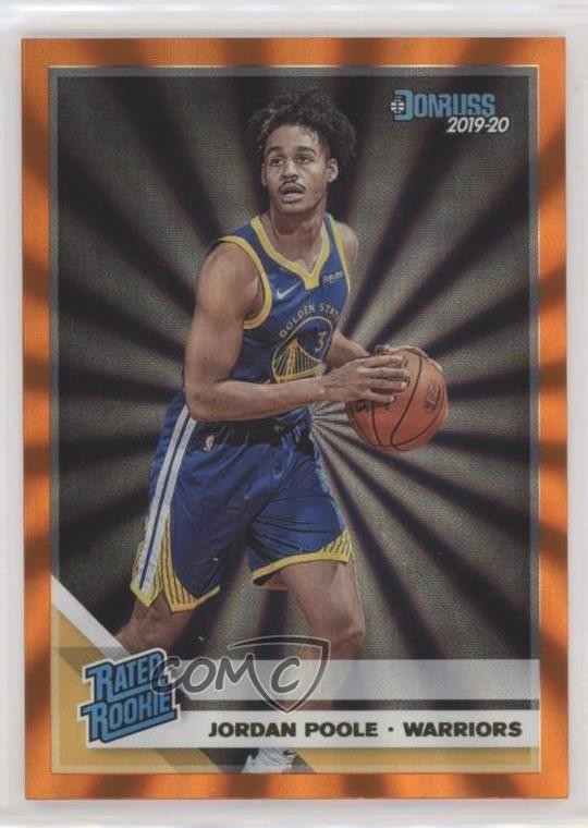2019-20 Panini Donruss Rated Rookie Holo Orange Laser Jordan Poole #226 0q5